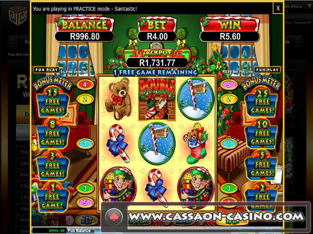 Free Spins Feature of Santastic Video Slots