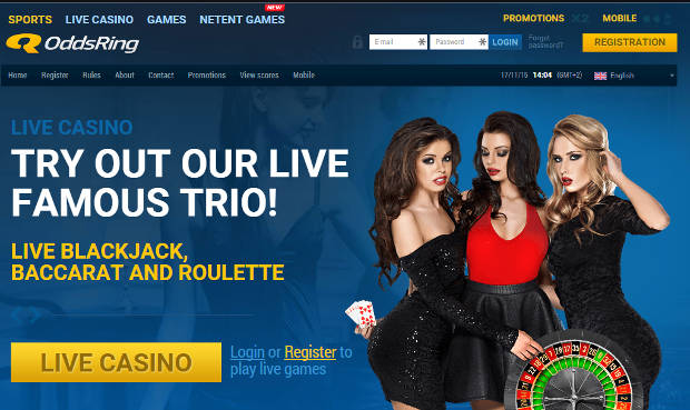 OddsRing Casino Homepage