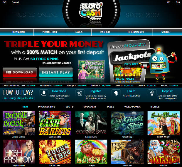 SlotoCash Casino Homepage