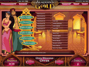 A la crte bonuses at Aladdin's Gold Casino