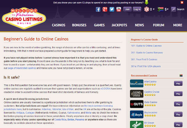 Casinolistings.com-Beginners guide to online casinos