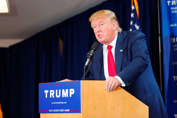 Trump speaking at New Hamshire, June  16, 2015.