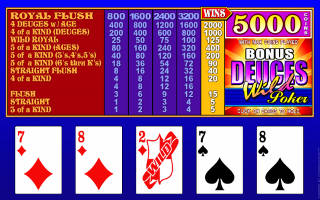 Deuces Wild Bonus video poker